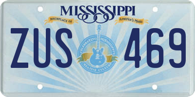 MS license plate ZUS469