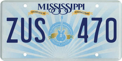 MS license plate ZUS470