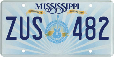 MS license plate ZUS482