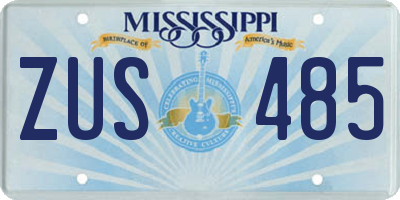 MS license plate ZUS485