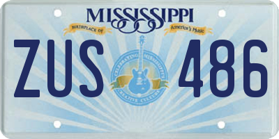 MS license plate ZUS486