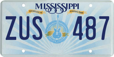 MS license plate ZUS487
