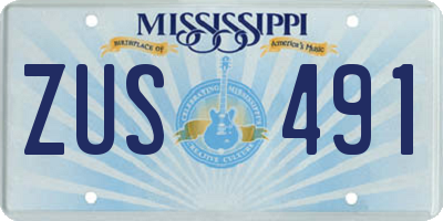 MS license plate ZUS491