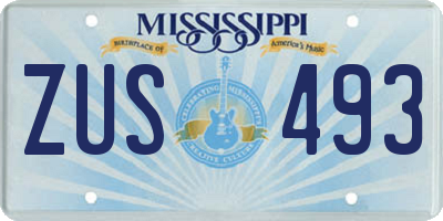 MS license plate ZUS493