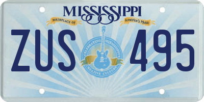MS license plate ZUS495