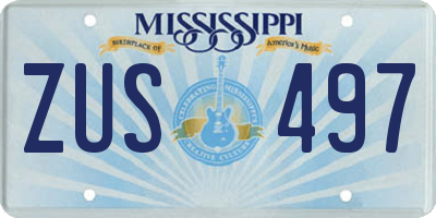 MS license plate ZUS497