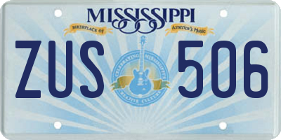 MS license plate ZUS506
