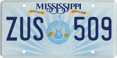 MS license plate ZUS509