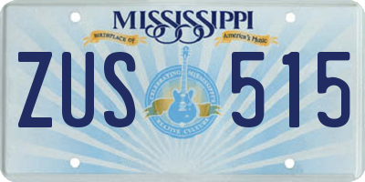 MS license plate ZUS515