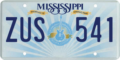 MS license plate ZUS541