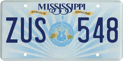 MS license plate ZUS548