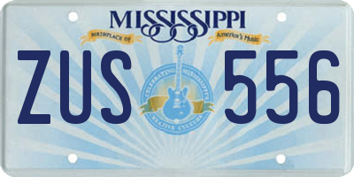 MS license plate ZUS556