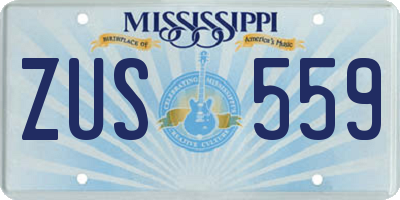 MS license plate ZUS559