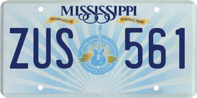MS license plate ZUS561