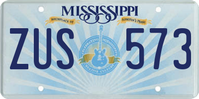 MS license plate ZUS573