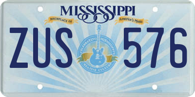 MS license plate ZUS576