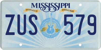 MS license plate ZUS579