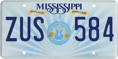 MS license plate ZUS584