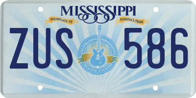 MS license plate ZUS586