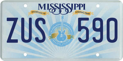 MS license plate ZUS590