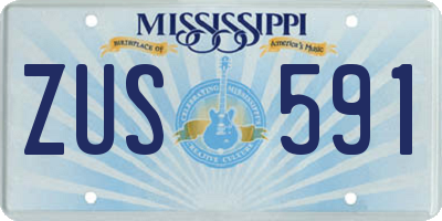 MS license plate ZUS591