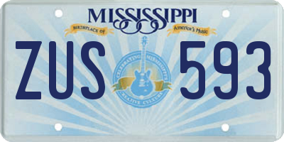 MS license plate ZUS593