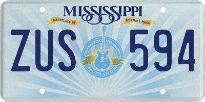 MS license plate ZUS594
