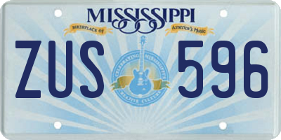 MS license plate ZUS596