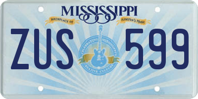 MS license plate ZUS599