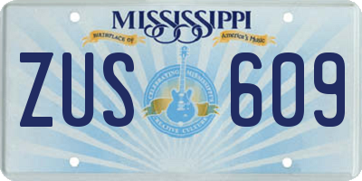MS license plate ZUS609