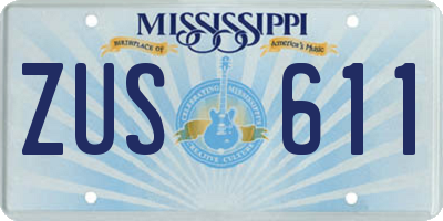 MS license plate ZUS611