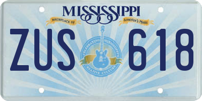 MS license plate ZUS618