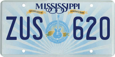 MS license plate ZUS620
