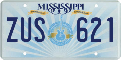 MS license plate ZUS621
