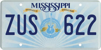 MS license plate ZUS622