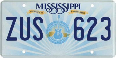 MS license plate ZUS623