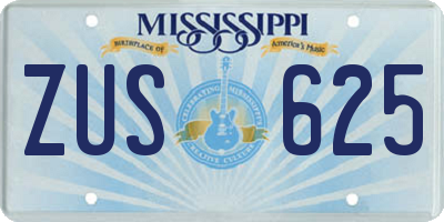 MS license plate ZUS625