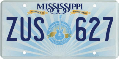 MS license plate ZUS627