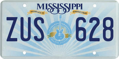 MS license plate ZUS628