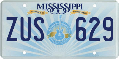 MS license plate ZUS629