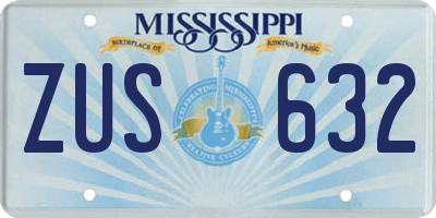 MS license plate ZUS632