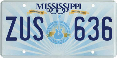 MS license plate ZUS636
