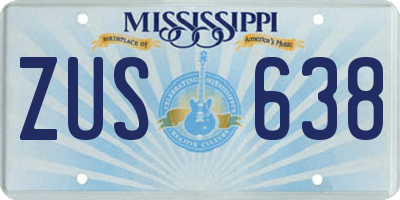MS license plate ZUS638