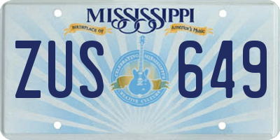 MS license plate ZUS649