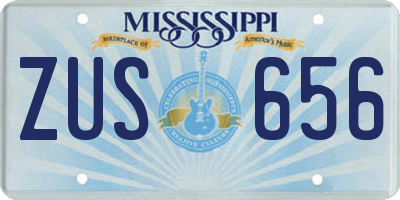 MS license plate ZUS656