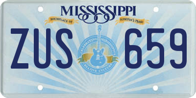 MS license plate ZUS659