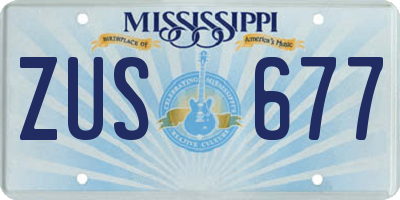 MS license plate ZUS677