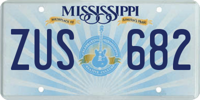 MS license plate ZUS682