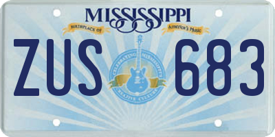 MS license plate ZUS683