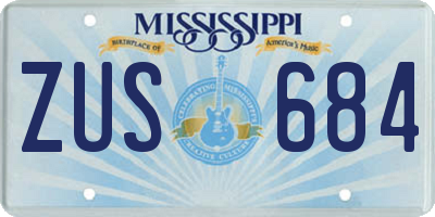 MS license plate ZUS684